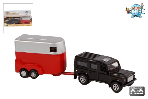 Kids Globe Land rover with horse trailer